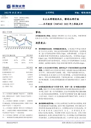 2022年三季报点评：自主品牌增速承压，静待品牌升级