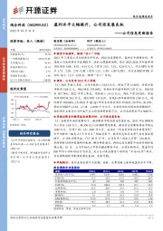 公司信息更新报告：盈利水平大幅提升，公司迎发展良机