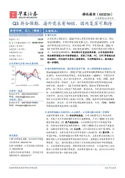 Q3符合预期，海外需求有韧性、国内复苏可期待