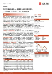 2022年三季报点评:海外及储能持续发力,碳酸锂布局提供盈利弹性