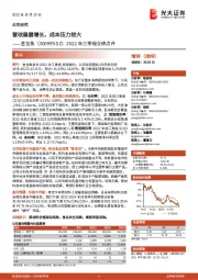 2022年三季报业绩点评:营收稳健增长,成本压力较大
