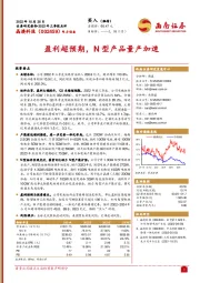 盈利超预期，N型产品量产加速