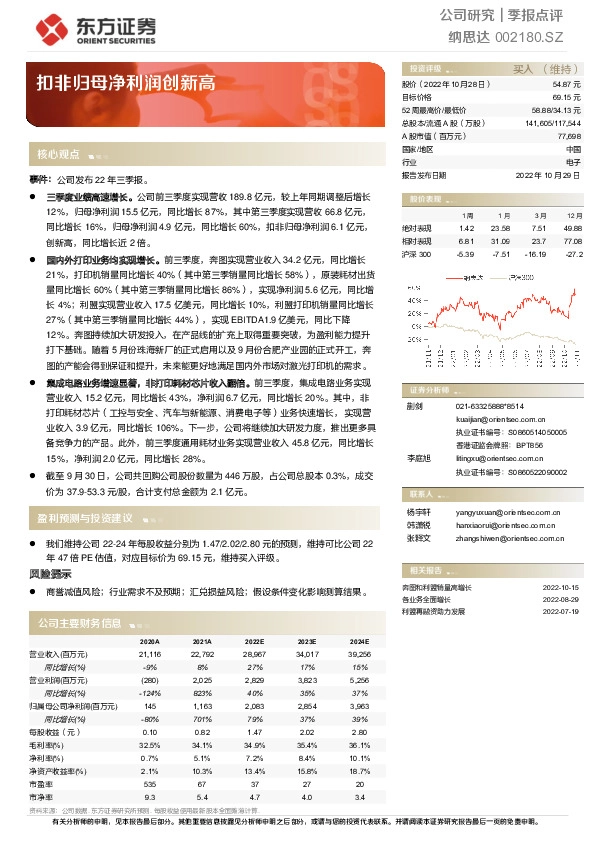 扣非归母净利润创新高