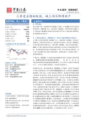 三季度业绩韧性强,碳三项目即将投产