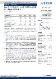 2022年三季报点评:行业景气度影响业绩表现,静待龙头明年腾飞