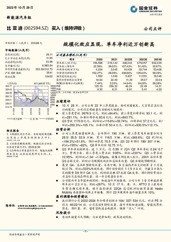 规模化效应显现，单车净利近万创新高