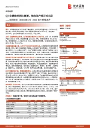 2022年三季报点评:Q3业绩维持同比高增,钠电池产线正式出品