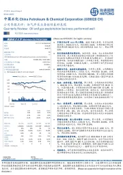 公司季报点评:油气开采业务继续良好表现
