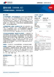 三季度营收恢复增长，扣非利润下滑