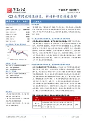 Q3业绩同比增速维系，新材料项目放量在即