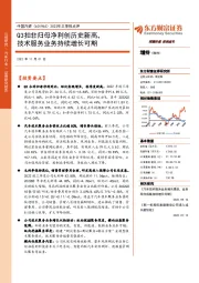 2022年三季报点评:Q3扣非归母净利创历史新高,技术服务业务持续增长可期