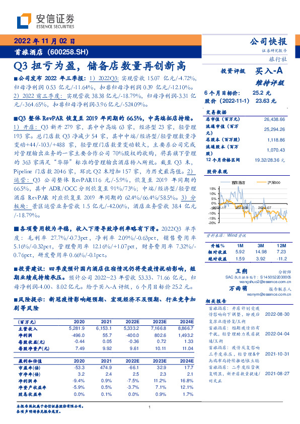 Q3扭亏为盈，储备店数量再创新高