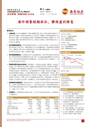 海外销售短期承压,静待盈利修复