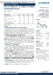 2022年三季报点评:Q3业绩低于市场预期,加码研发静待市场复苏