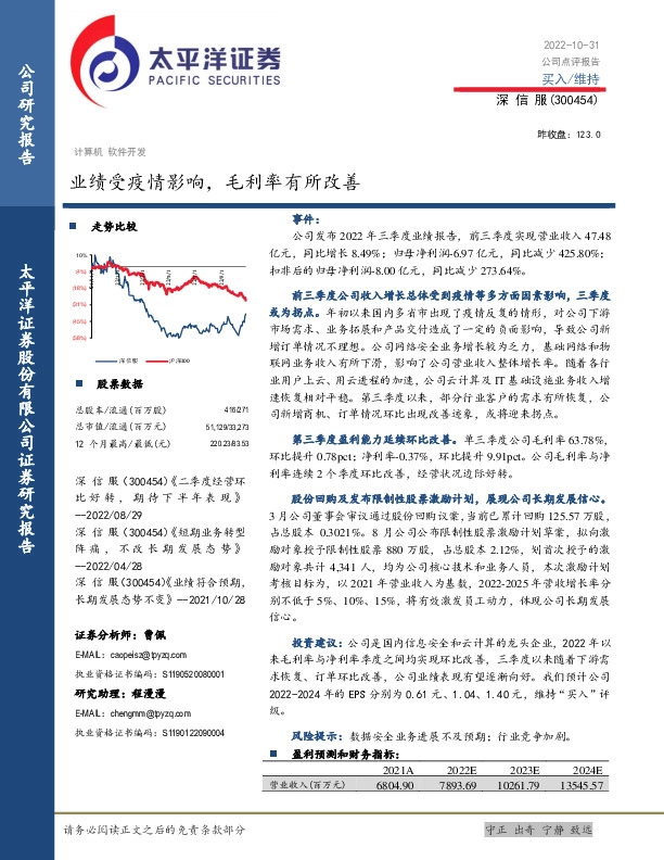 业绩受疫情影响，毛利率有所改善