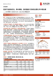 2022年三季报点评：坚持产品结构优化、降本增效，股权激励计划有效支撑公司中期业绩