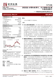 季报点评:2022Q3业绩快速增长,关注储能逆变器长期发展潜力