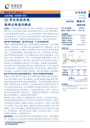 Q3营收保持高增，期待后续盈利释放