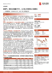 2022年三季报点评：直销气、煤炭业务量价齐升，Q3核心利润同比大幅增长