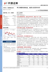 公司信息更新报告：单月销售保持低迷，投资力度有所回升