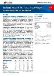 2022年三季报点评：三季度归母净利润同比增长74%，新业务稳步推进