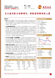 自主盈利能力持续增长,新能源持续爬坡上量