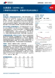 三季度同比实现扭亏，多赛道布局加码品牌实力