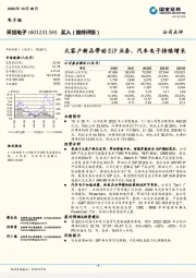 大客户新品带动SiP业务，汽车电子持续增长