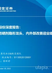 科思股份深度报告:全球防晒剂隐形龙头,内外部改善迎业绩拐点