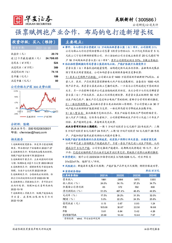 强禀赋拥抱产业合作，布局钠电打造新增长极