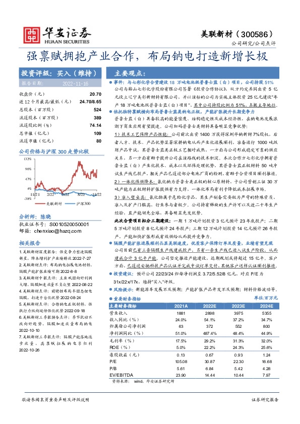 强禀赋拥抱产业合作，布局钠电打造新增长极