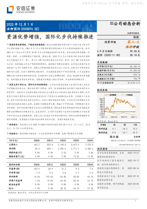 资源优势增强，国际化步伐持续推进
