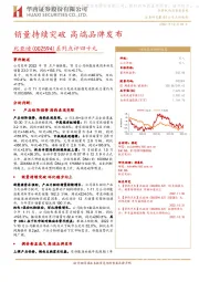 系列点评四十九：销量持续突破 高端品牌发布