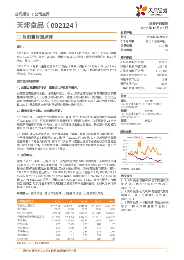 11月销售月报点评