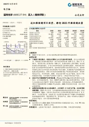 追加微棱镜项目投资，静待2023年微棱镜放量