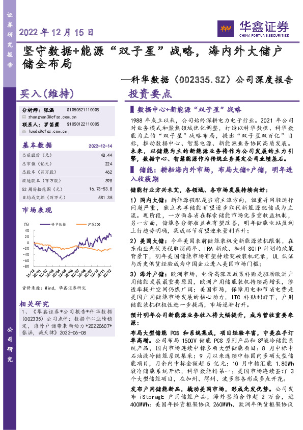 公司深度报告：坚守数据+能源“双子星”战略，海内外大储户储全布局