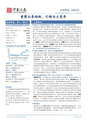 重塑业务结构，引领电力变革