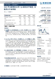 2022年业绩预告点评:Q4盈利水平恢复,业绩符合市场预期