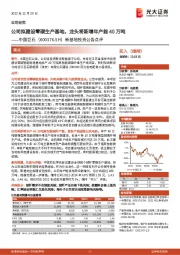 新基地投资公告点评:公司拟建设零碳生产基地,龙头将新增年产能40万吨