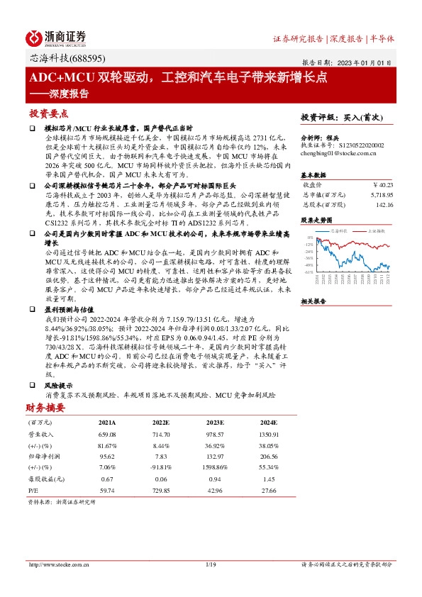 深度报告：ADC+MCU双轮驱动，工控和汽车电子带来新增长点