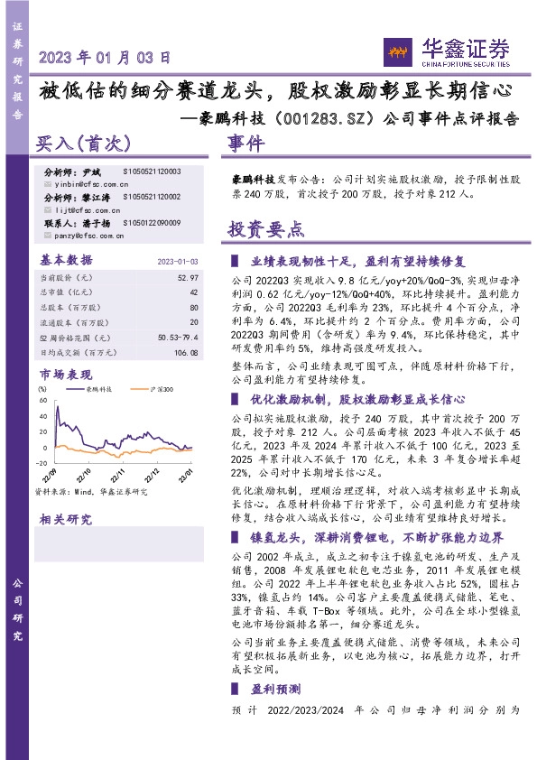公司事件点评报告：被低估的细分赛道龙头，股权激励彰显长期信心