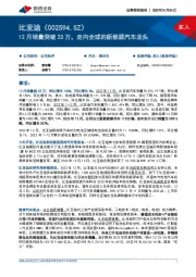 12月销量突破23万，走向全球的新能源汽车龙头