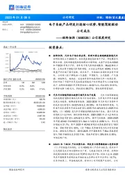 公司深度研究：电子系统产品研发打造核心优势，智能驾驶驱动公司成长