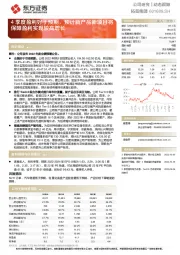 4季度盈利好于预期，预计新产品新项目将保障盈利实现较高增长