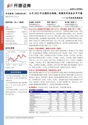 公司信息更新报告:公司2022年业绩符合预期,配额争夺结束后市可期