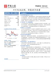 刀片电池出鞘，新能源齐放量