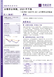 公司事件点评报告：业绩符合预期，2023年可期