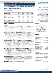 2022年业绩预告点评:电解液单位盈利好于市场,业绩符合市场预期