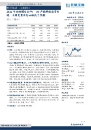 2022年业绩预告点评:Q4产能释放出货环增,业绩受费用影响略低于预期