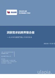 公司跟踪报告：洞察需求的跨界整合者